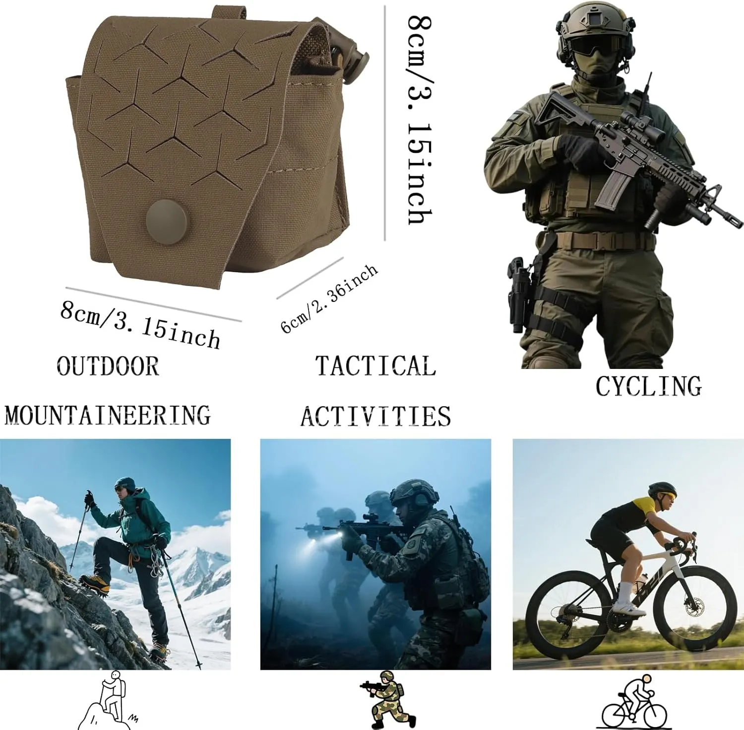 Storage Bag 2-Piece Outdoor oversea mission ridicule wherever photosynthesis Counterweight Bag, Tactics Waist Bag Battery Pack Equipment Bag, Multi-Function Radio Backpack, M System 