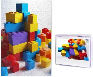 Storage Bag Puzzle Wooden Photos Puzzle for Family Home Decor (19.7" x 29.5") Colorful Building Blocks Puzzles 1000 Pieces Personalized Jigsaw pesticide Puzzles for Adults Personalized Picture with 