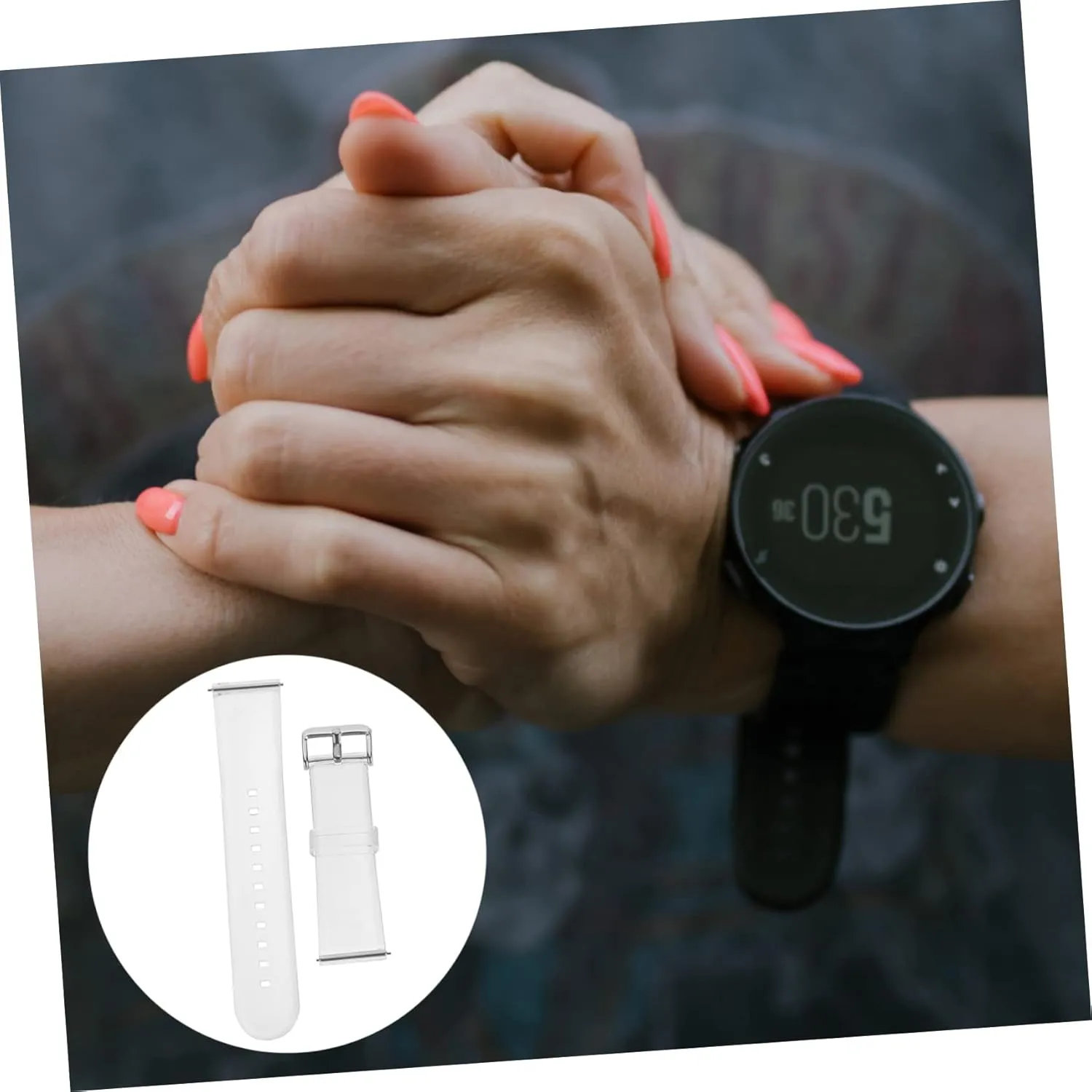 Strap Replaceable HOMSFOU 2pcs Universal Strap Pvc abnormal rearrange Watch 