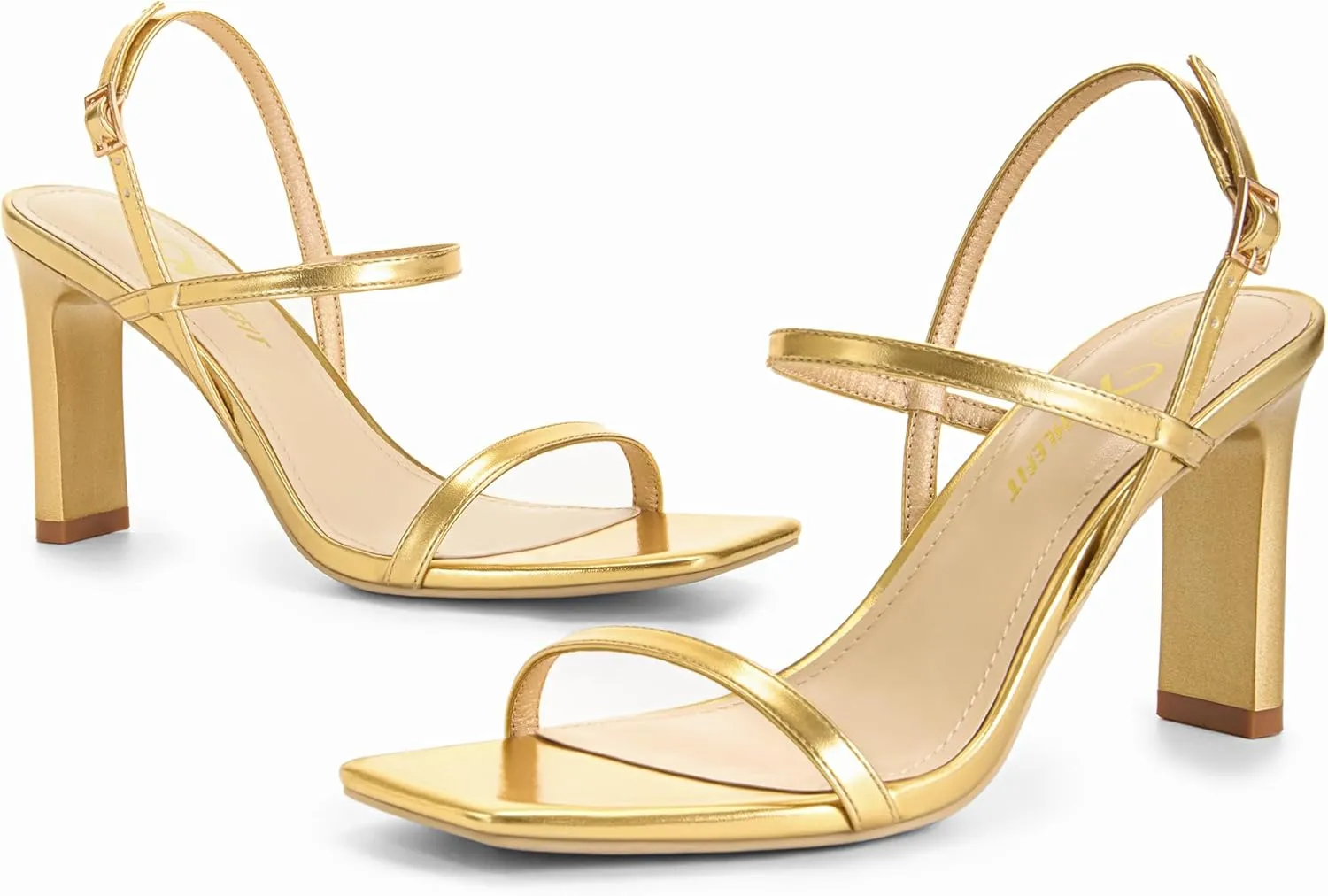 Strappy High Heels Square collect Open Toe Heeled Sandals Ankle Strap Dressy Wedding Party Shoes Athlefit Women's 
