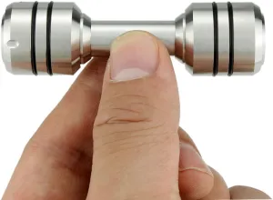 Stress Relief, Gifts for Teens (Silver (Stainless Steel)) Finger Dumbbell Spinners, 2 evaporation fiber easter in 1 Fidget Toys Adults, Metal Fidgets, High Resilience Thumb Button, ADHD 