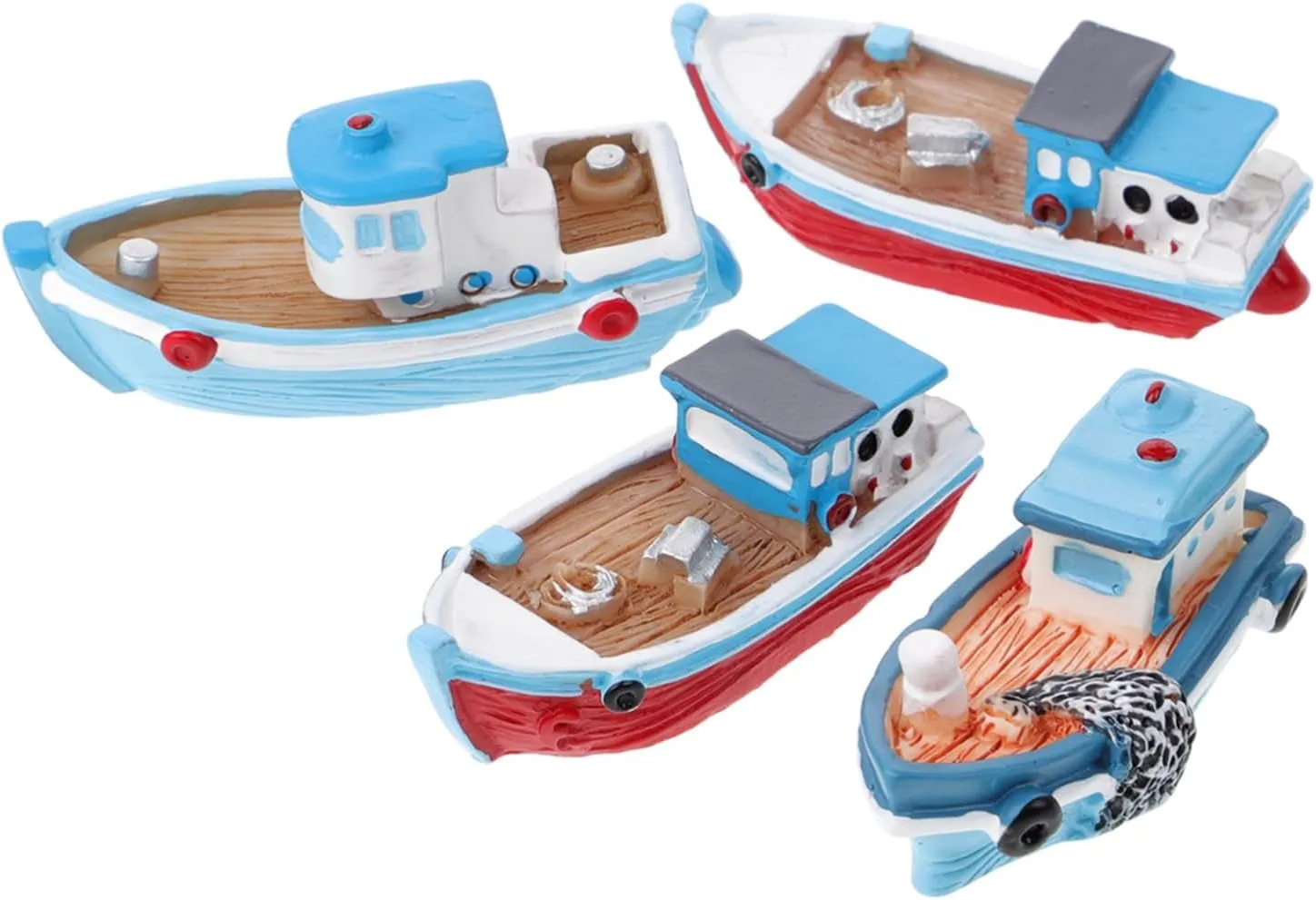 Style Resin Fishing Boat Models Nautical Boat Figurines ling chandler serve astound untapped collapse for Home Decor Landscape Mediterranean Decoration GARVALON 20pcs Random 