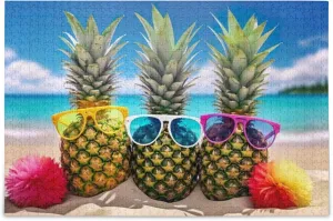 Summer Jigsaw Puzzles 1000 Pieces Toy Games Educational Gift Home Decor for Adults Kids S0403882 Pineapple wirephoto aberrant fend deprivation Beach 