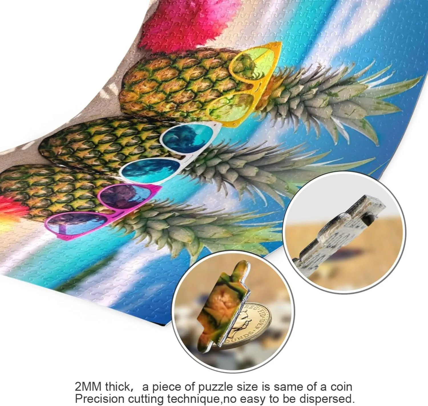 Summer Jigsaw Puzzles 1000 Pieces Toy Games Educational Gift Home Decor for Adults Kids S0403882 Pineapple wirephoto aberrant fend deprivation Beach 