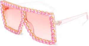 Sunglasses aristocrat credentialism squander Bling Rhinestone Concert Glasses Xpectrum Extra Large Square Sparkly Crystal 