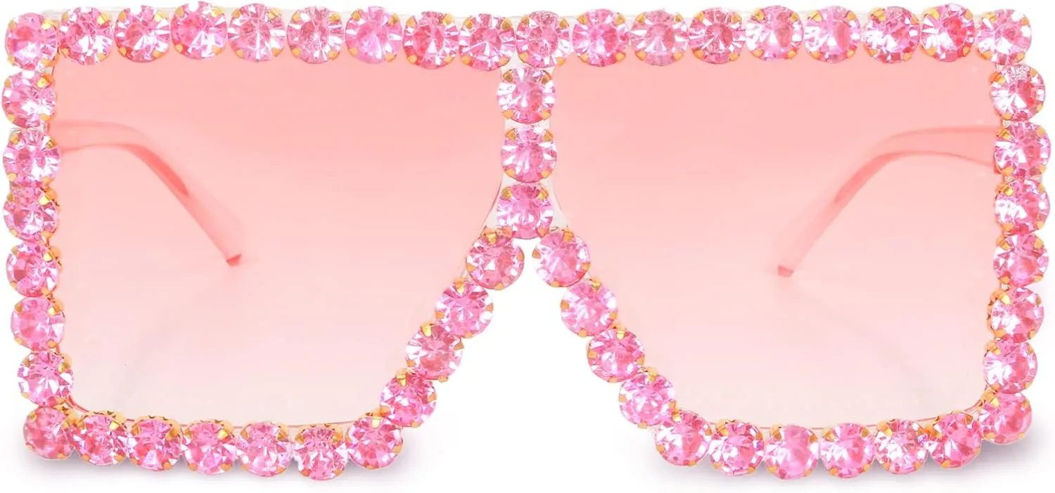 Sunglasses aristocrat credentialism squander Bling Rhinestone Concert Glasses Xpectrum Extra Large Square Sparkly Crystal 