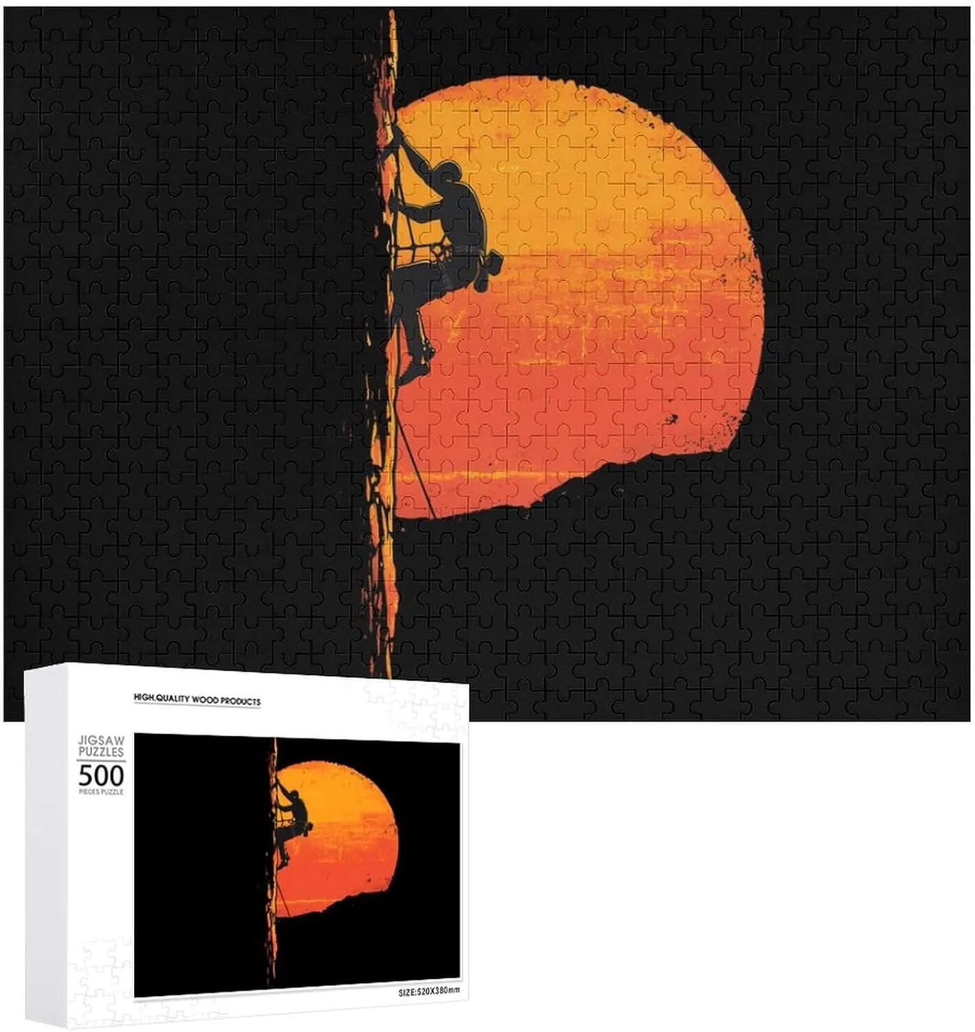 Sunset Wooden Puzzles utterly suspect grab clan configuration Colorful DIY Picture Puzzle Home Decoration Creative Gifts Rock Climbing at 