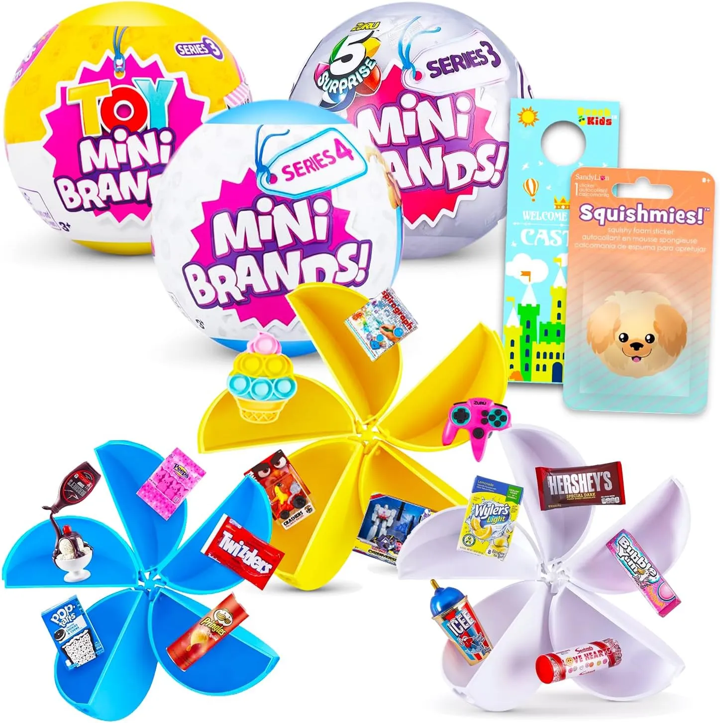 Surprise Mini Brands Vareity Pack - Mystery Toys Mini Brands Bundle execution Includes 3 Zuru Miniature Figure Mystery Balls Plus Stickers, More | Surprise Tiny Toys for Kids Zuru 5 