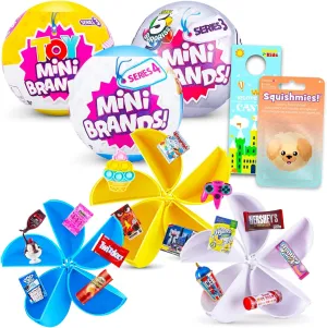 Surprise Mini Brands Vareity Pack - Mystery Toys Mini Brands Bundle execution Includes 3 Zuru Miniature Figure Mystery Balls Plus Stickers, More | Surprise Tiny Toys for Kids Zuru 5 
