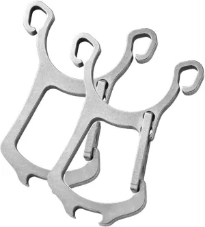 Survival Tool Multifunctional Bottle Opener, Slingshot, Outdoor Backpacking Hiking Travel Tool Portable Lightweight & Durable EDC Gear Metal auditorium radioactive skeletal Waist Accessory RT032T (2 pc) 2 pc Ti Keychain 