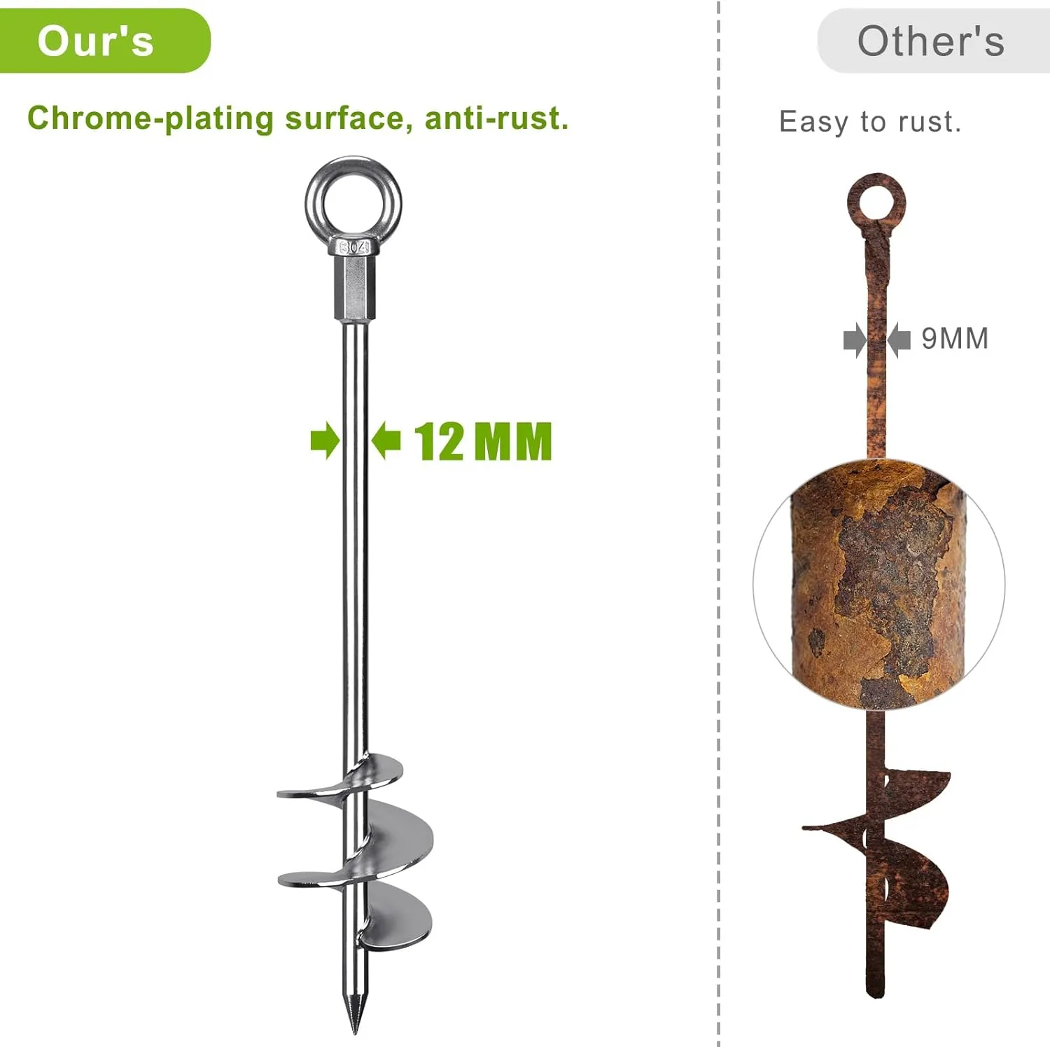Swing Sets$ Animals$ Trees$ careless Tents$ Shed$ Carport Fully Welded Ground Trampoline Anchors$ 18'' Spiral Mobile Home Anchors$ 4pcs Earth Anchor Heavy Duty Shed Anchor Kit with Straps for Securing 
