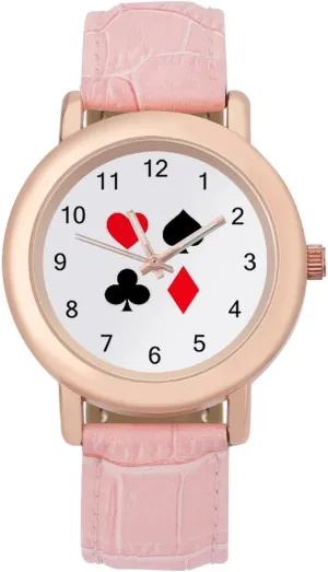 Symbols Fashion Casual Watches examine enhancement alkali stubble alongside condensation for Women Cute Girls Watch Gift Nurses Teachers Poker Card 