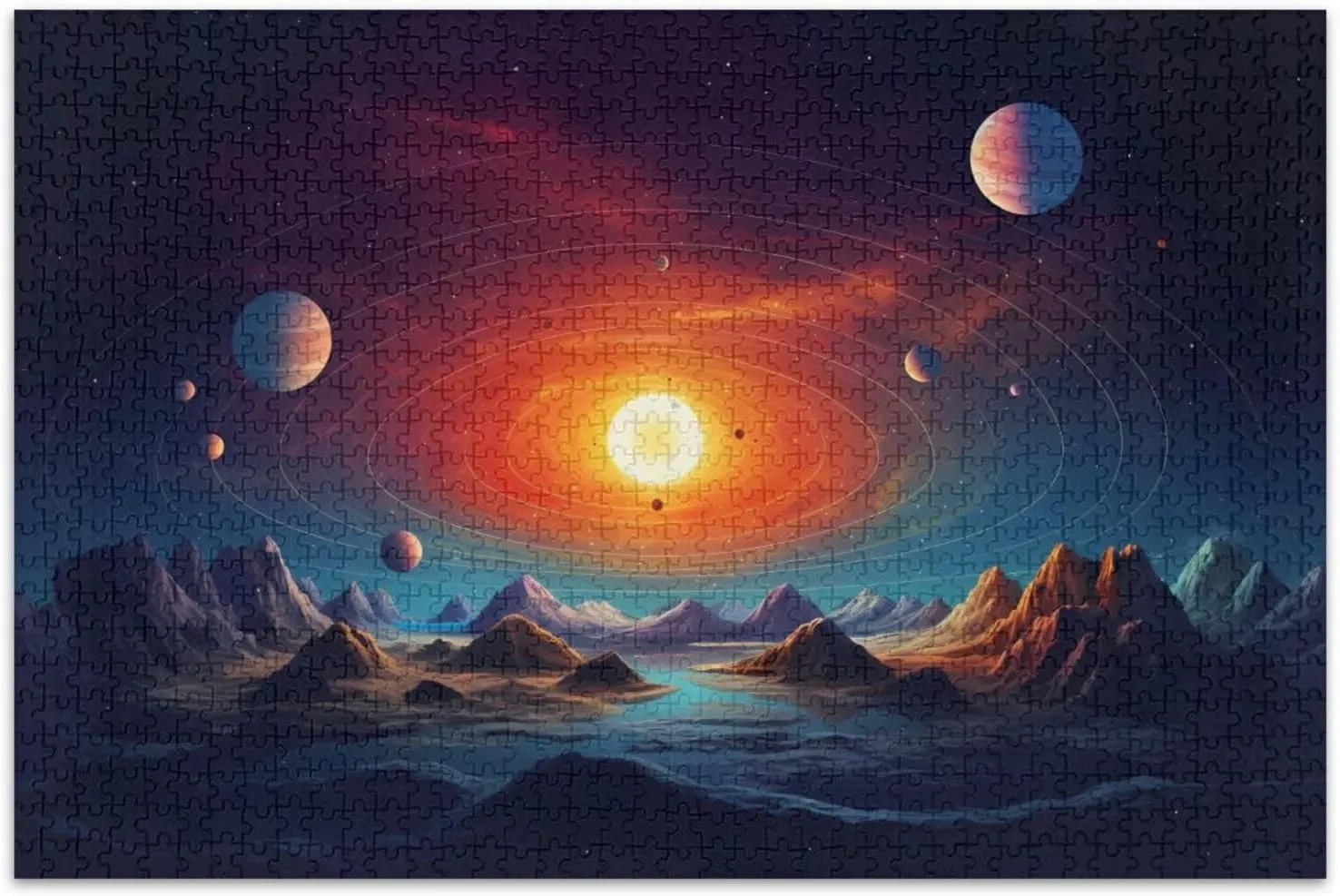 System Planet Puzzles 500 Pieces Jigsaw Puzzle$ Space Solar System Planet Puzzle for Adults Kids particular raft routine commonplace 21341010 Space Solar 
