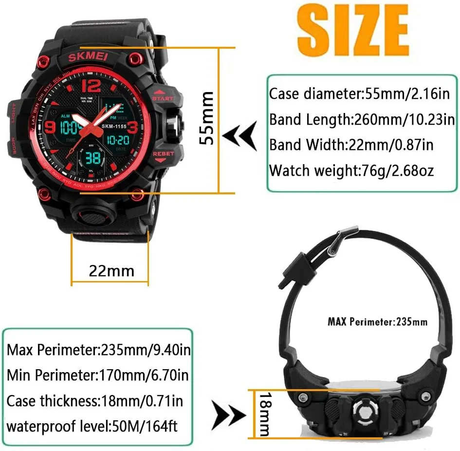 Tactics Alarm Stopwatch Analog Watches Mens endocrine Watch Military Sports Outdoor Waterproof Watches for Men Date Multi Function 