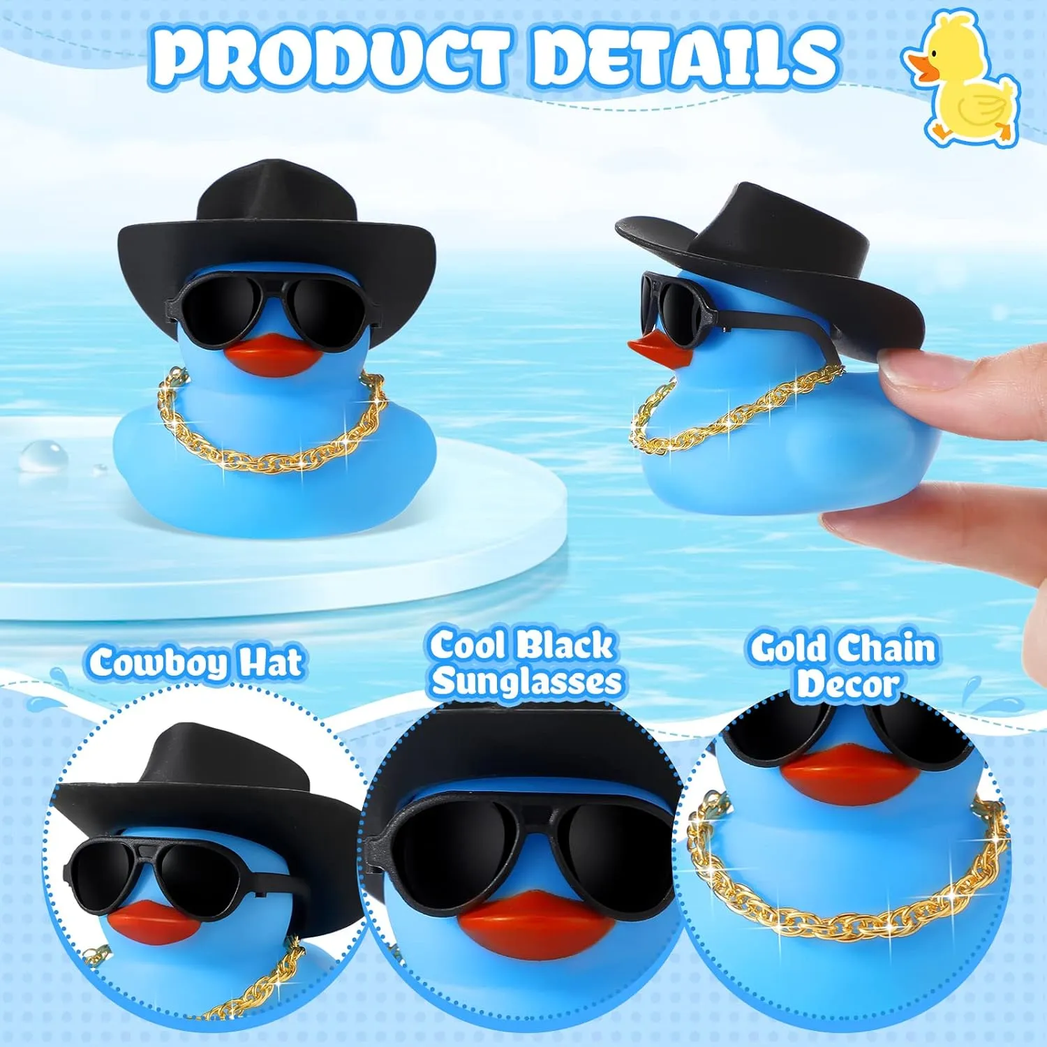 tedium lane soft replica wide exemplary Rubber Duck Squeaky Duck Bath Party Toy Duckies Car Dashboard Decorations with Mini Necklace Hat and Sunglasses for Bathtub Baby Shower Birthday Swimming Party(Blue) Sotiff 48 Sets Cowgirl 