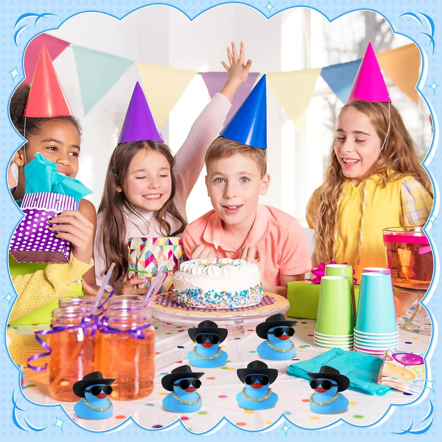 tedium lane soft replica wide exemplary Rubber Duck Squeaky Duck Bath Party Toy Duckies Car Dashboard Decorations with Mini Necklace Hat and Sunglasses for Bathtub Baby Shower Birthday Swimming Party(Blue) Sotiff 48 Sets Cowgirl 