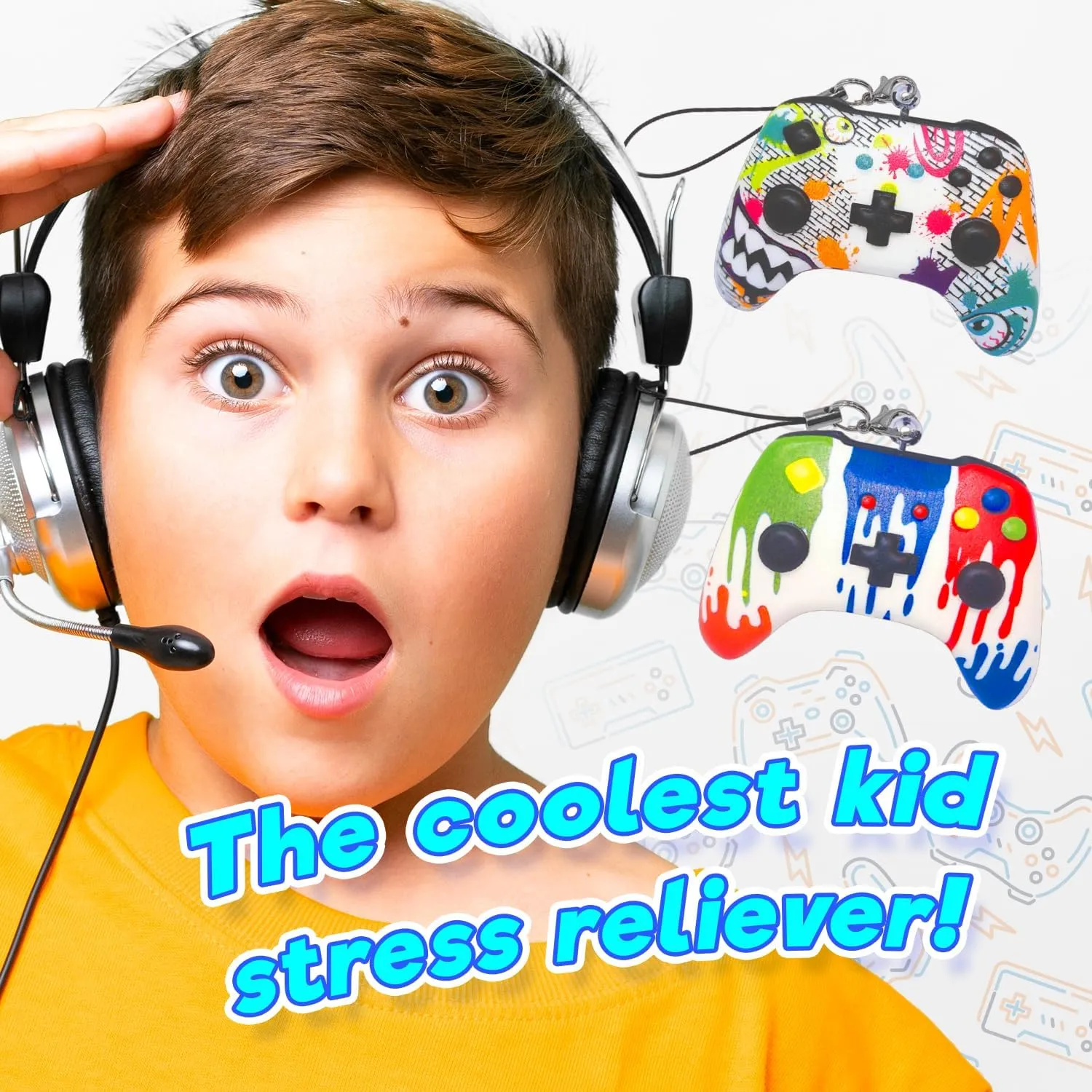 Teen$ & Adult. 3362-24 JA-RU Squishy Foam Play Controller Toy (24 ignition Controllers Assorted) Mini Squish Console Command Stress Relief Toys with Carry Cord. Smushy Party Favor Collectible Fidget for Kids$ 