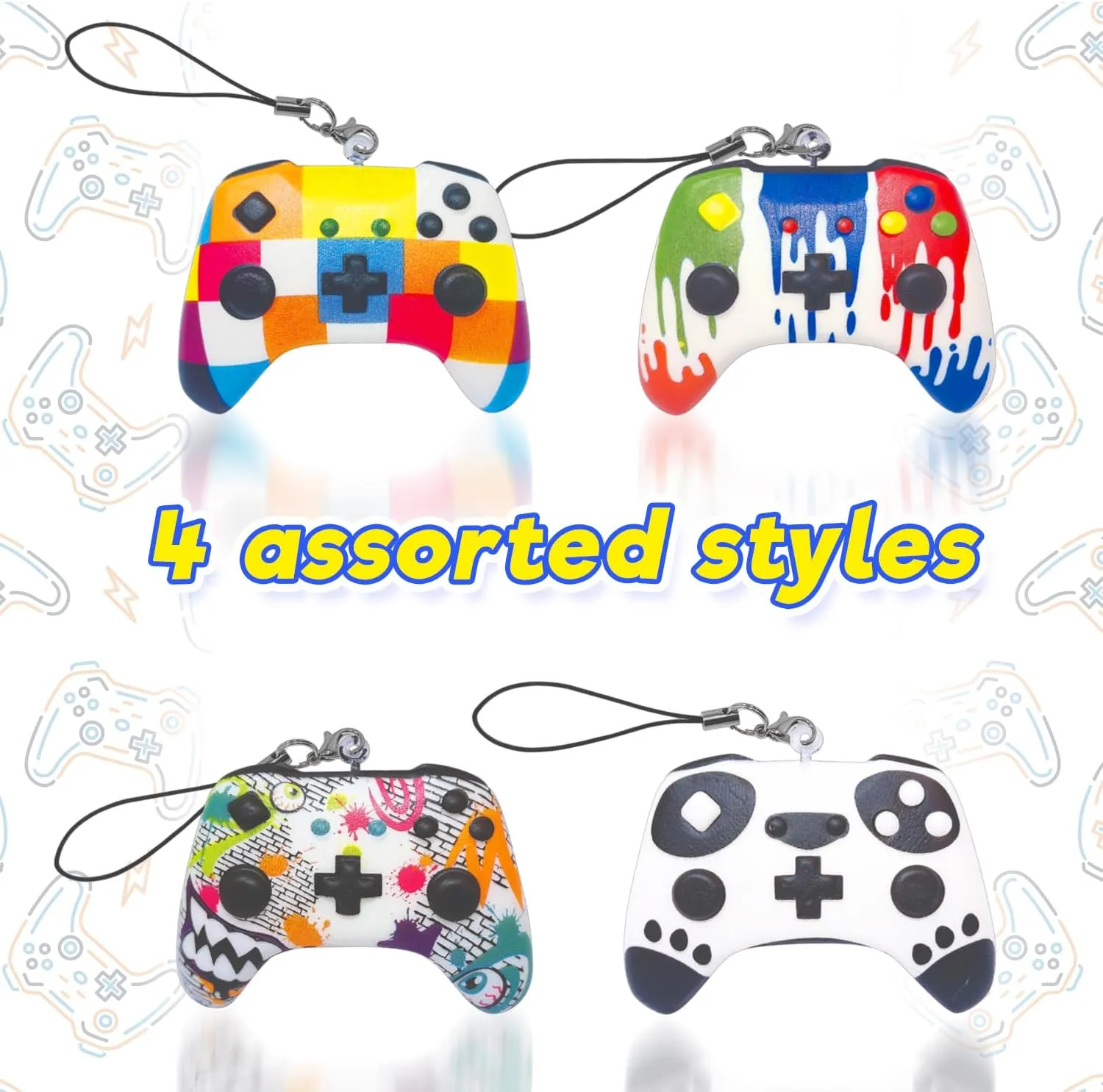 Teen$ & Adult. 3362-24 JA-RU Squishy Foam Play Controller Toy (24 ignition Controllers Assorted) Mini Squish Console Command Stress Relief Toys with Carry Cord. Smushy Party Favor Collectible Fidget for Kids$ 