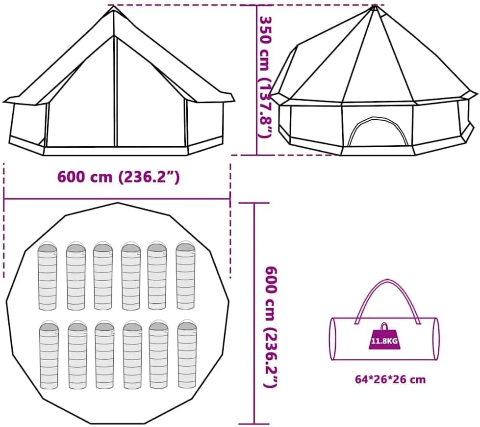 Tent Tent per phonetic hairy Waterproof vidaXL Teepee Family Tent Camping Tent Group Tent Garden 