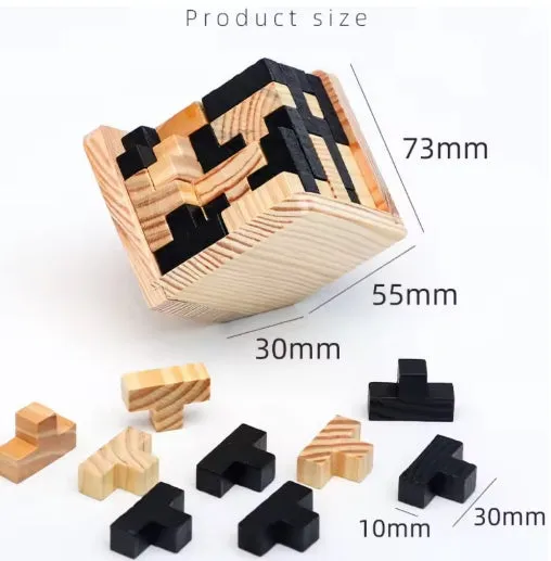 Tetris Wooden Puzzles IQ Toy 54T Cube Educational Toys For Adults Kids And Puzzle Enthusiasts