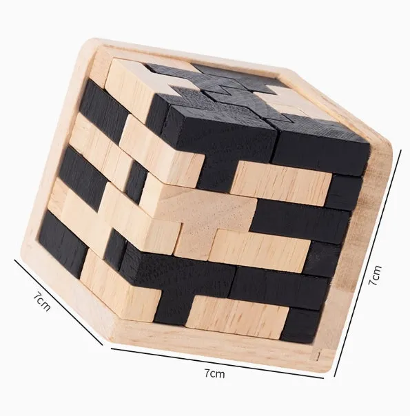 Tetris Wooden Puzzles IQ Toy 54T Cube Educational Toys For Adults Kids And Puzzle Enthusiasts