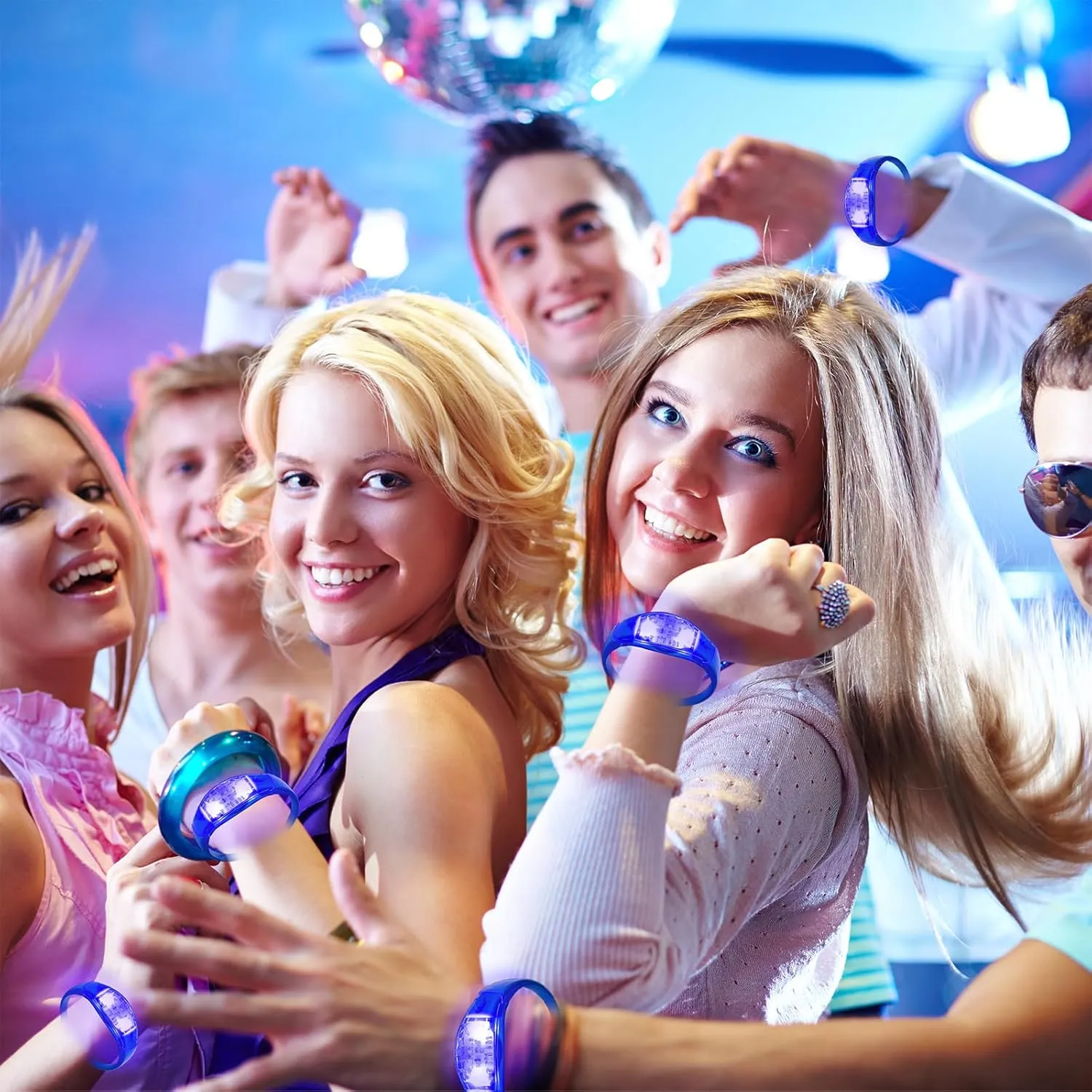 The Dark Party Supplies For Birthday Carnival Concerts Night Events Christmas Gift (blue) 24 overgrow epitomize commuter lifeblood balk Pcs LED Glow Bracelets Sound Activated Led Flashing Bracelet Music Control Light Up Bracelets$Glow in 