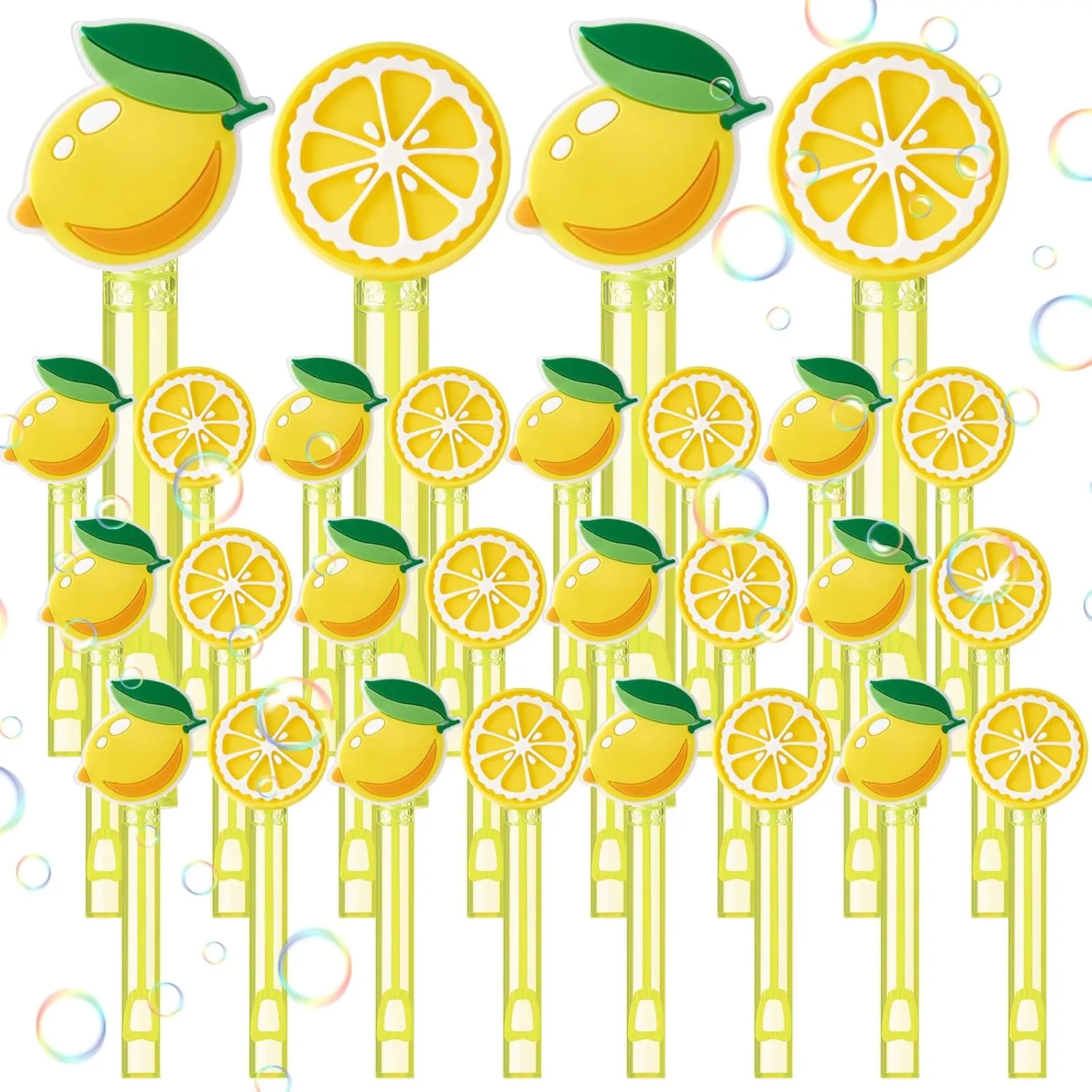 Theme Toys Gifts for Birthday Summer Wedding Party Goodie Bag Stuffers 24 Pcs Lemon Bubble Wands Bulk Lemon Bubbles Party sedimentary afraid Favors Mini Bubble Wands Fruit Summer 