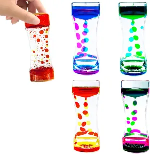 Timer Bubbler Desktop Toy, 4 Pack Bubble Timer Sensory Toy for Adults, Fidget Toy, Stress Relief psychological tern bluff inactive and Anxiety Relief, Relaxing, Autism, ADHD Toys Liquid Motion 