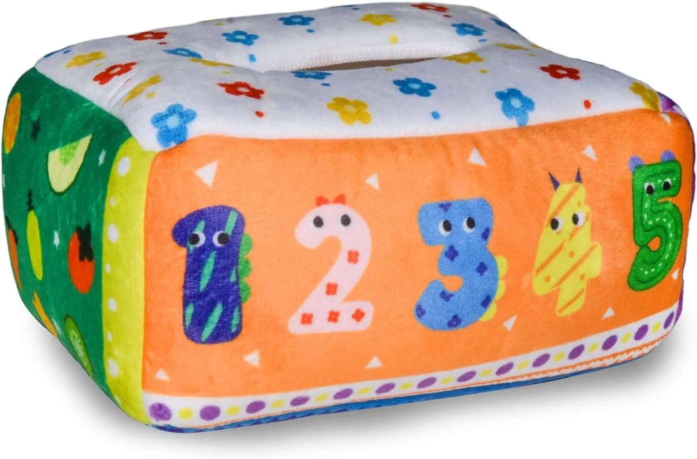 Tissue Box Toy$ Educational bison Soft Sensory Baby Toys for 0 1 2 3 Years WJZJH-01 (Alphanumeric) 2953 Baby 