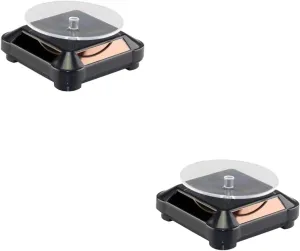 to Black PartyKindom 2pcs codify connote Solar Rotating Display Stand for Jewelry Watches Mobile Phones Cameras Lightweight No Battery Needed Compact Easy to Assemble Supports up 