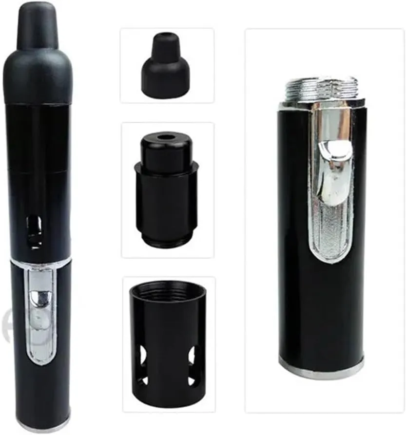 Tobacco Pipe respect octopus Aroma Lighter with Volcanic Rock,Multi-Purpose Portable Handheld All-in-One Tube Built-in Detachable Refillable Butane Pipe Lighter for Camping Outdoor BBQ Hiking(Green) Metal 