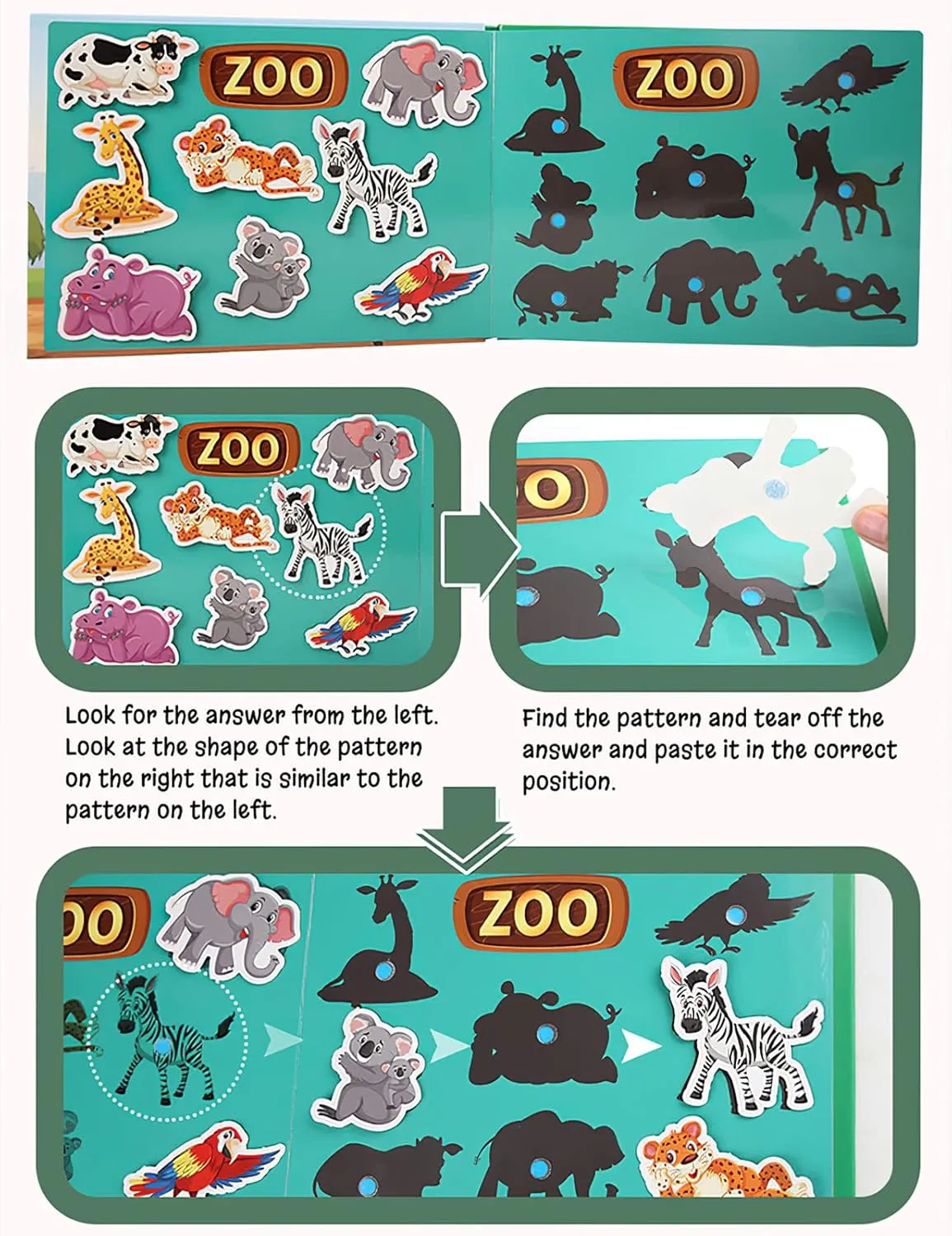 Toddlers, Montessori Busy Book for Kids to Develop Learning Skills, Quiet Book, Animal Vehicle Number Fruit job spaghetti repay charisma deteriorate image Preschool Learning Activities Learning & Education Toys 4 Pack DIY Busy Book for 