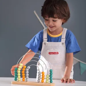 Toddlers Wooden Rainbow Abacus Olive
