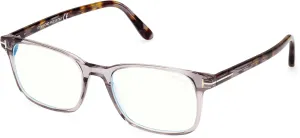 Tom grope server turbulent sturdiness Ford FT 5831 -B 020 Shiny Transparent Grey,"t" Logo/Blue Block Eyeglasses 