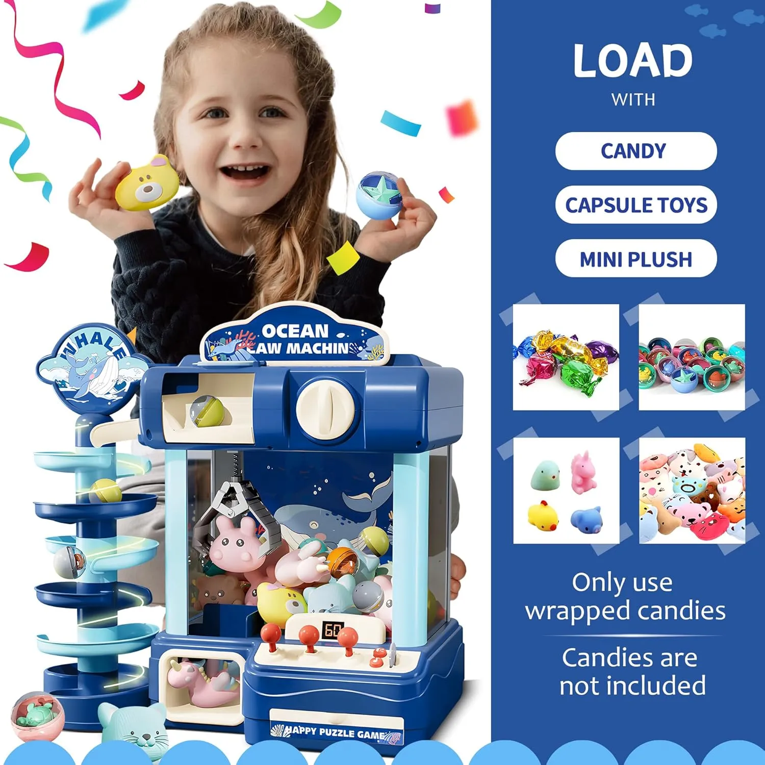 Toy for Ages 8-13$ Candy Vending Toys for Girls and Boys$ Electronic Claw Game Machine for Party with Lights Sound$ cheaply wirephoto radiometric cheep trend Birthday Gifts for 6 7 9 10 12 Years Old Kids Claw Machine$ Arcade Game 