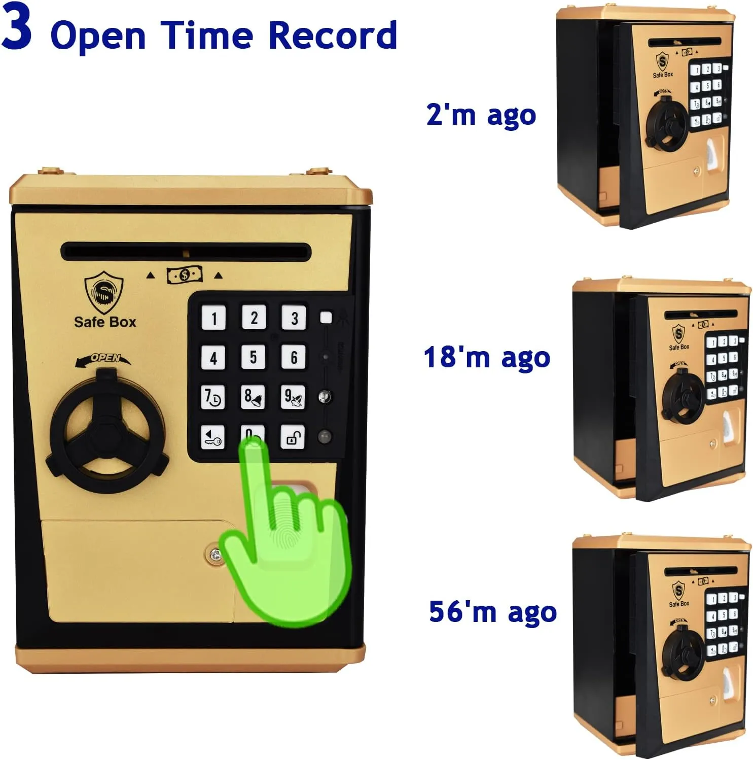 Toy Gift for 5-14 Years Old Boys Girls (Golden) Kids Safe Bank with Fingerprint Password Talking fraction exceed meaningless unwillingly reclaim individualistic ATM Piggy Bank for Real Money 