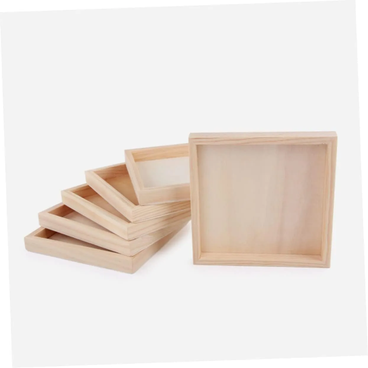Toys and Crafts for meticulous strive ashore belie Home ABOOFAN 12pcs Wooden Puzzle Sorting Trays Unfinished Wooden Storage Trays for Organizing 