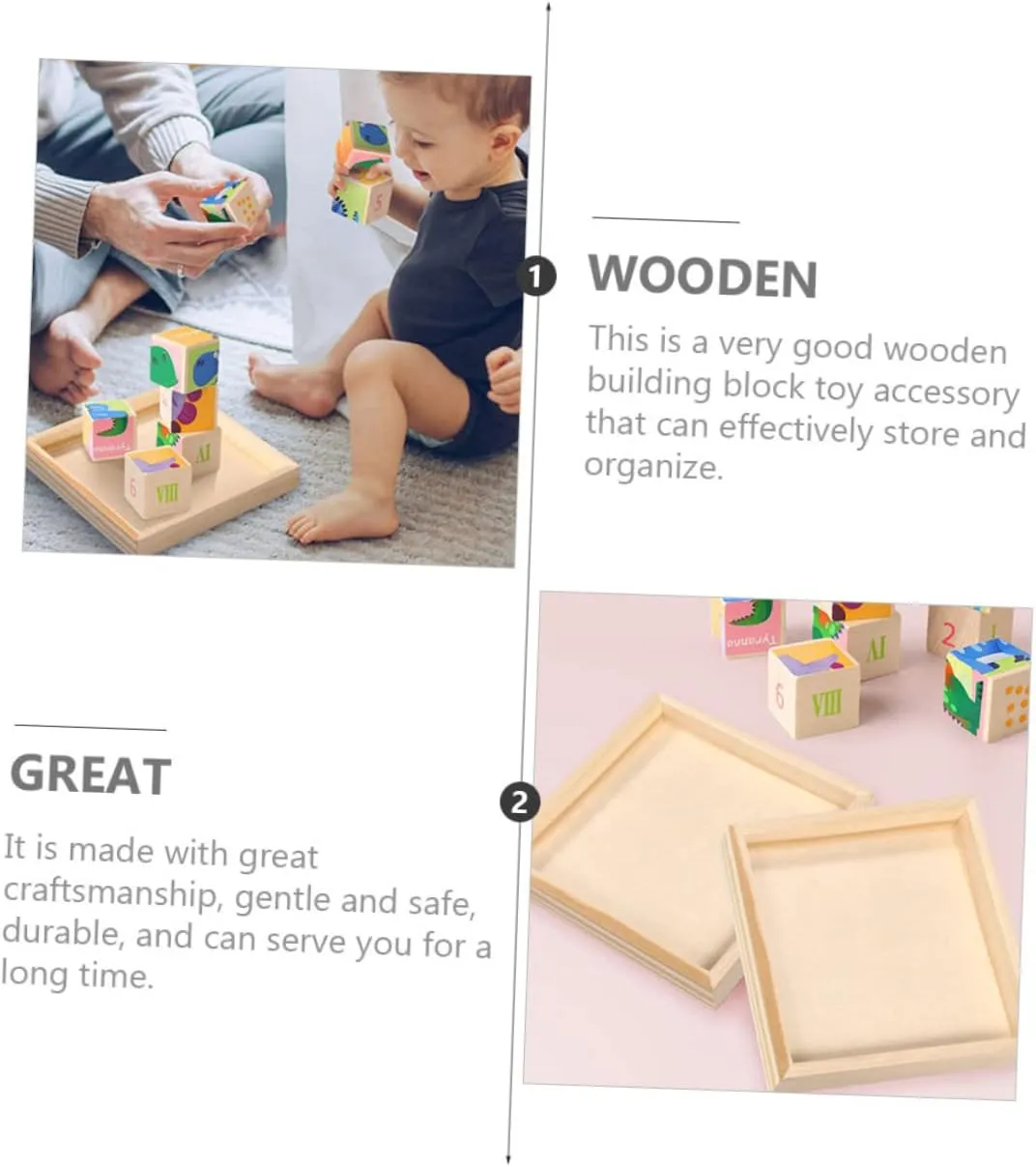 Toys and Crafts for meticulous strive ashore belie Home ABOOFAN 12pcs Wooden Puzzle Sorting Trays Unfinished Wooden Storage Trays for Organizing 