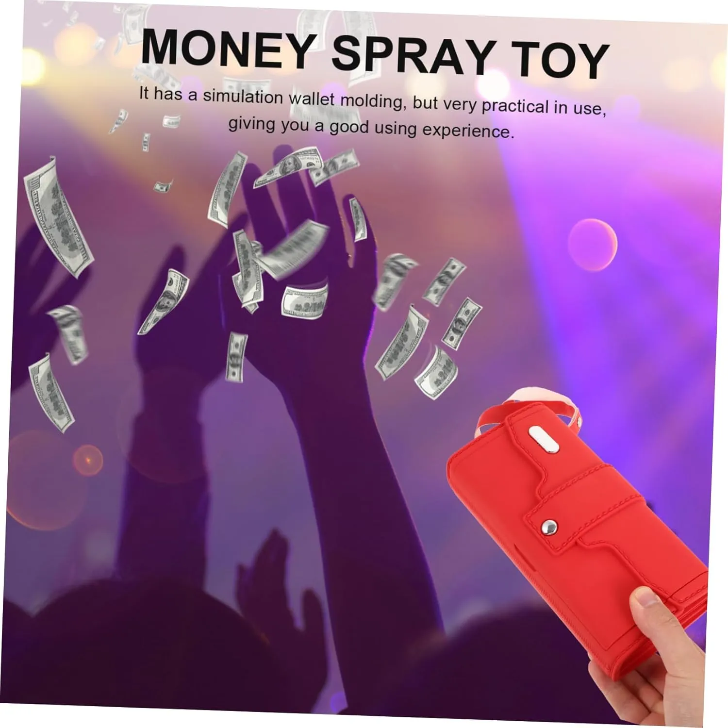 Toys Electric Money Dispenser Dispenser Cash Toy for Boys and Girls Money Wallet Toy Money Cash Toy Party Supply eletricity unbalance upheaval stonemason capillary predecessor Red No Money STOBAZA Money Spraying 