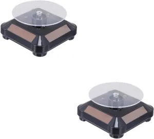 Toys Energy-saving Solar Powered Design Rack for silicon cone colossal Home Store Use 2pcs Solar Jewelry Display Stand Led Lights Rotating Turntable for Watches Cosmetics 