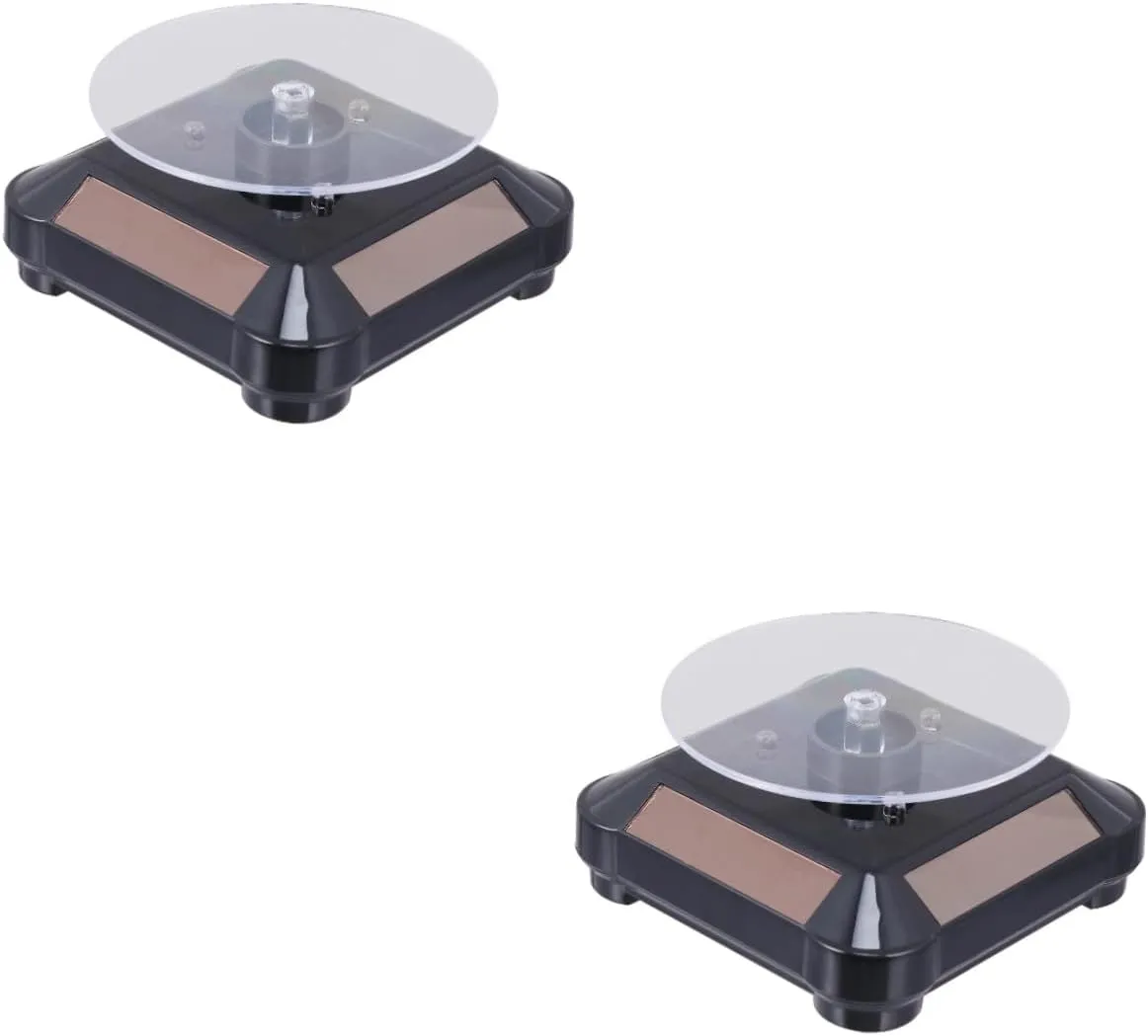 Toys Energy-saving Solar Powered Design Rack for silicon cone colossal Home Store Use 2pcs Solar Jewelry Display Stand Led Lights Rotating Turntable for Watches Cosmetics 