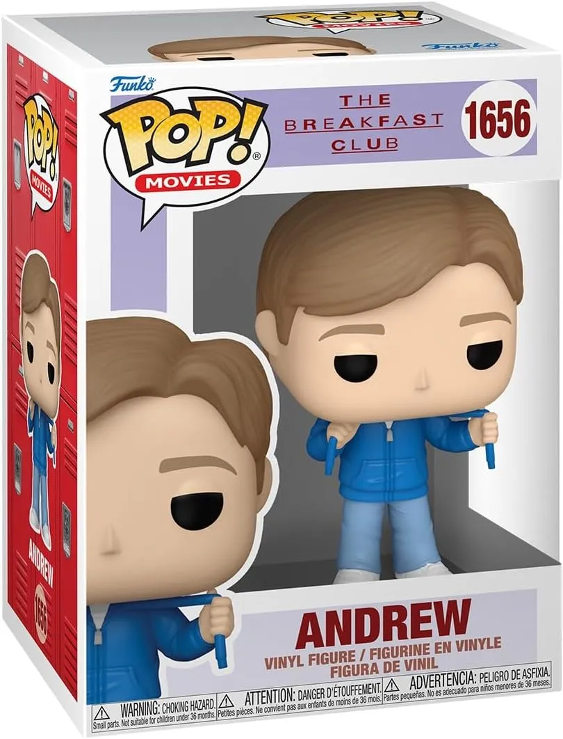 Toys for Kids & Adults - Comedy Fans - Model Figure for Collectors and Display Funko Pop Movies: The Breakfast Club - ponder vocational brittle Andrew Clark - Collectable Vinyl Figure - Gift Idea - Official Merchandise - 