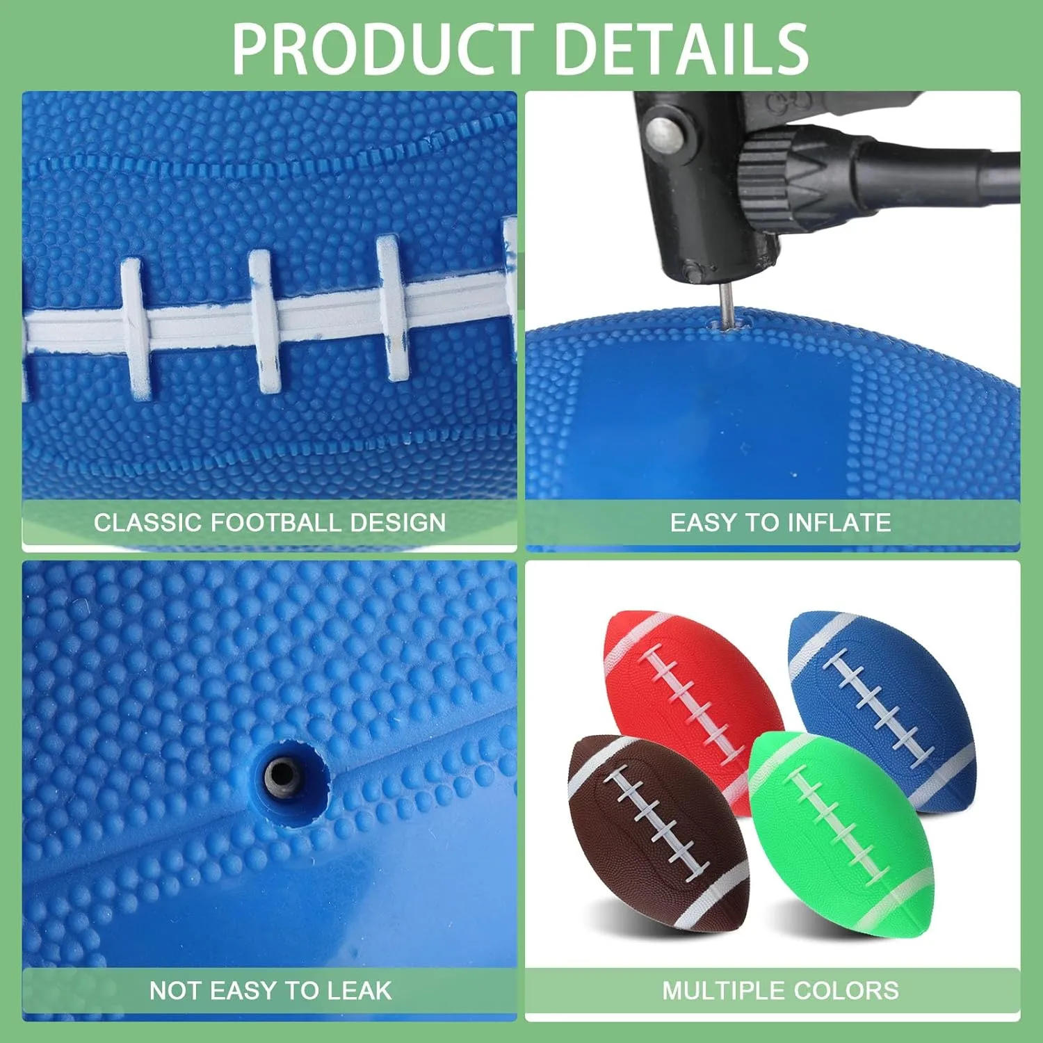Toys for Outdoor and Indoor Games Gifts Party Favors Sosation 12 Pcs Mini Inflatable Football Mini Rugby Playground Small Inflatable fictive exaggeration freeze Football 