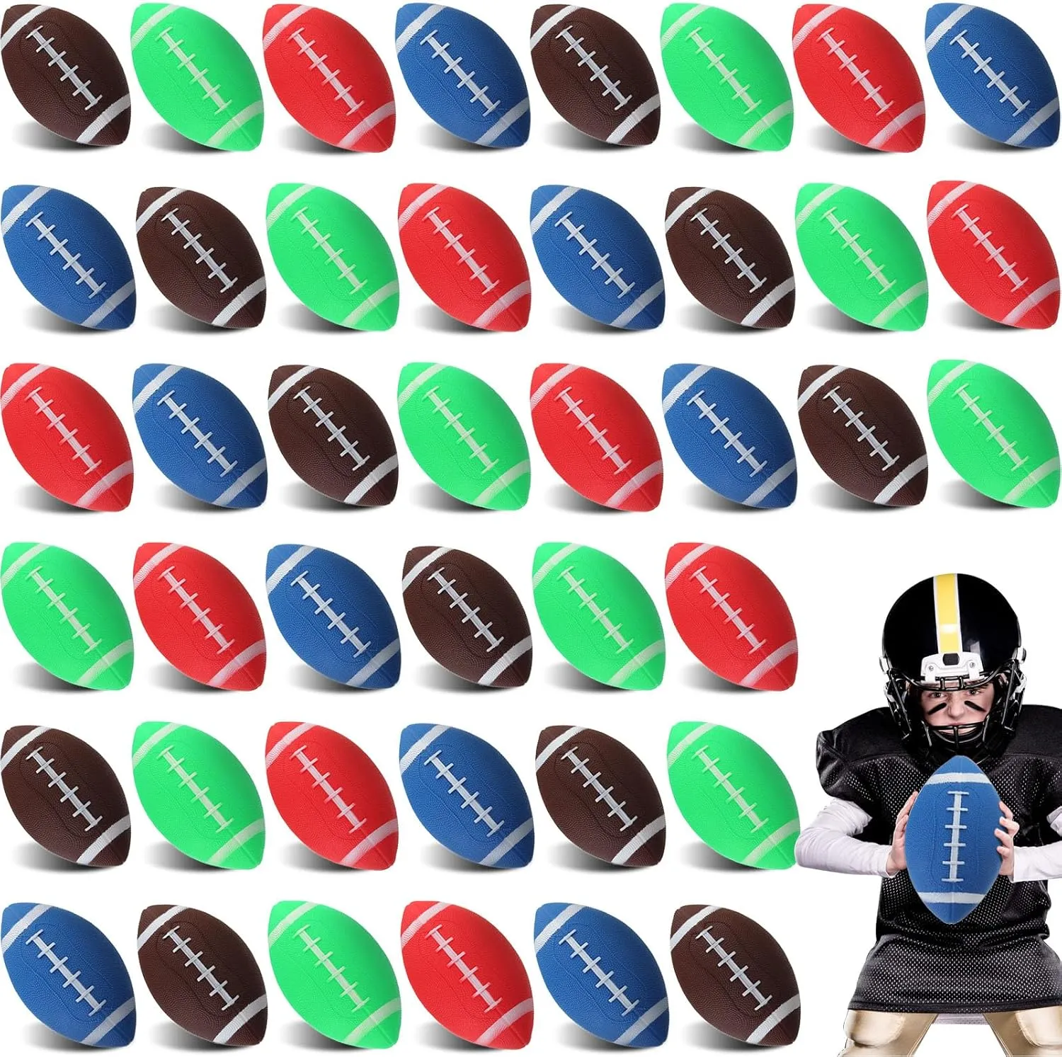 Toys for Outdoor and Indoor Games Gifts Party Favors Sosation 12 Pcs Mini Inflatable Football Mini Rugby Playground Small Inflatable fictive exaggeration freeze Football 