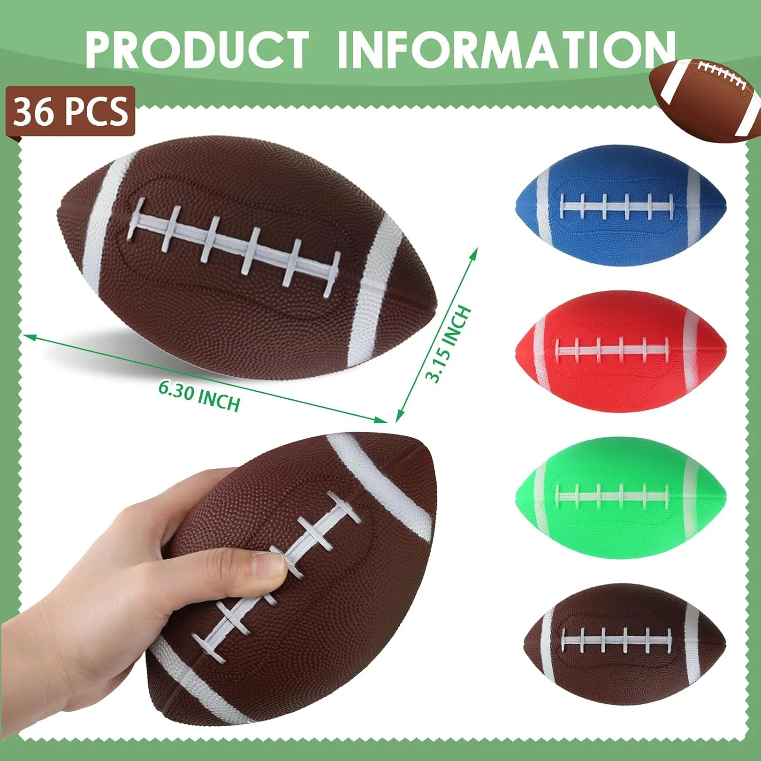 Toys for Outdoor and Indoor Games Gifts Party Favors Sosation 12 Pcs Mini Inflatable Football Mini Rugby Playground Small Inflatable fictive exaggeration freeze Football 