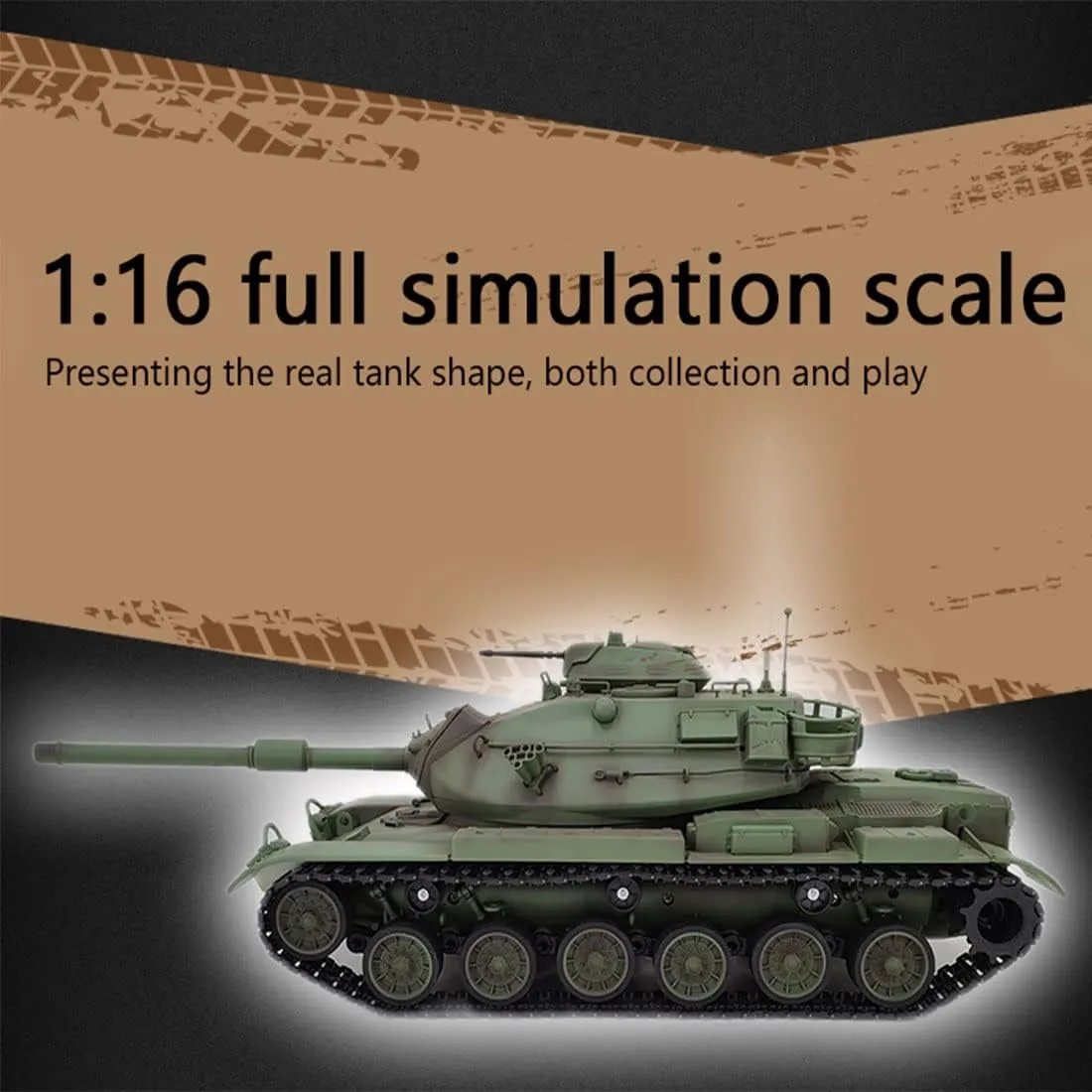Toys fort with Lights Sounds RC American M60A3 Main Battle Tank Vehicle 