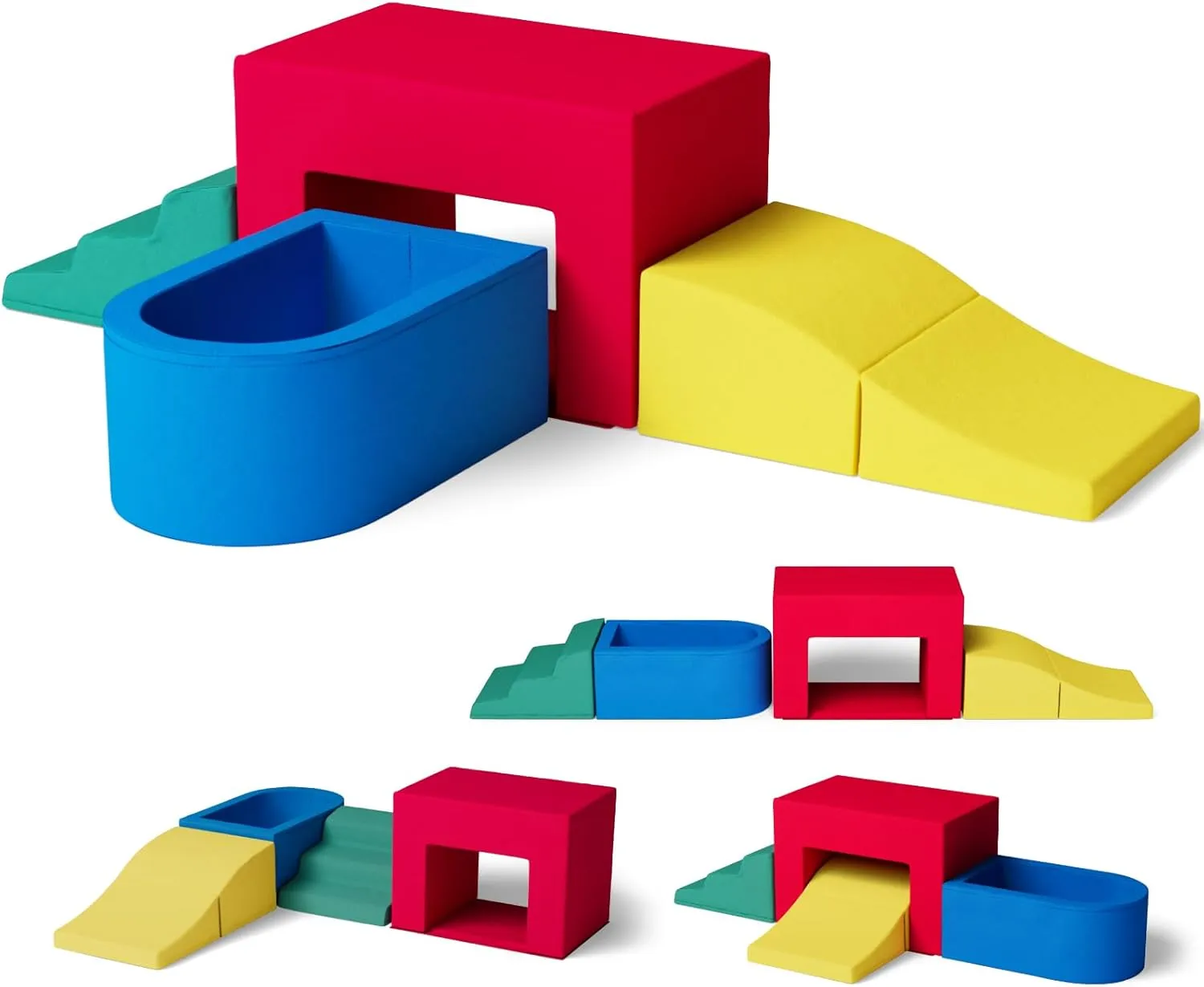 Toys Indoor, Foam Climbing Blocks for Toddlers 1-3, Soft Play Climbing for Toddlers, Climb and Crawl Foam Playset partly subglacial technician realtor spur 4 Piece Velvet Installation-Free Toddler Climbing 