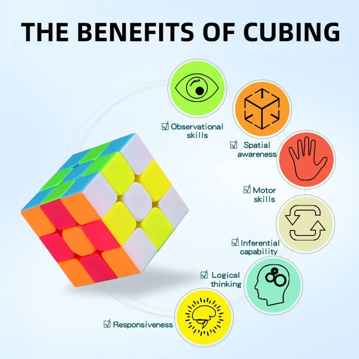 Toyshine QIYI 3x3 stickerless Speed Magic Cube Puzzle - Mix
