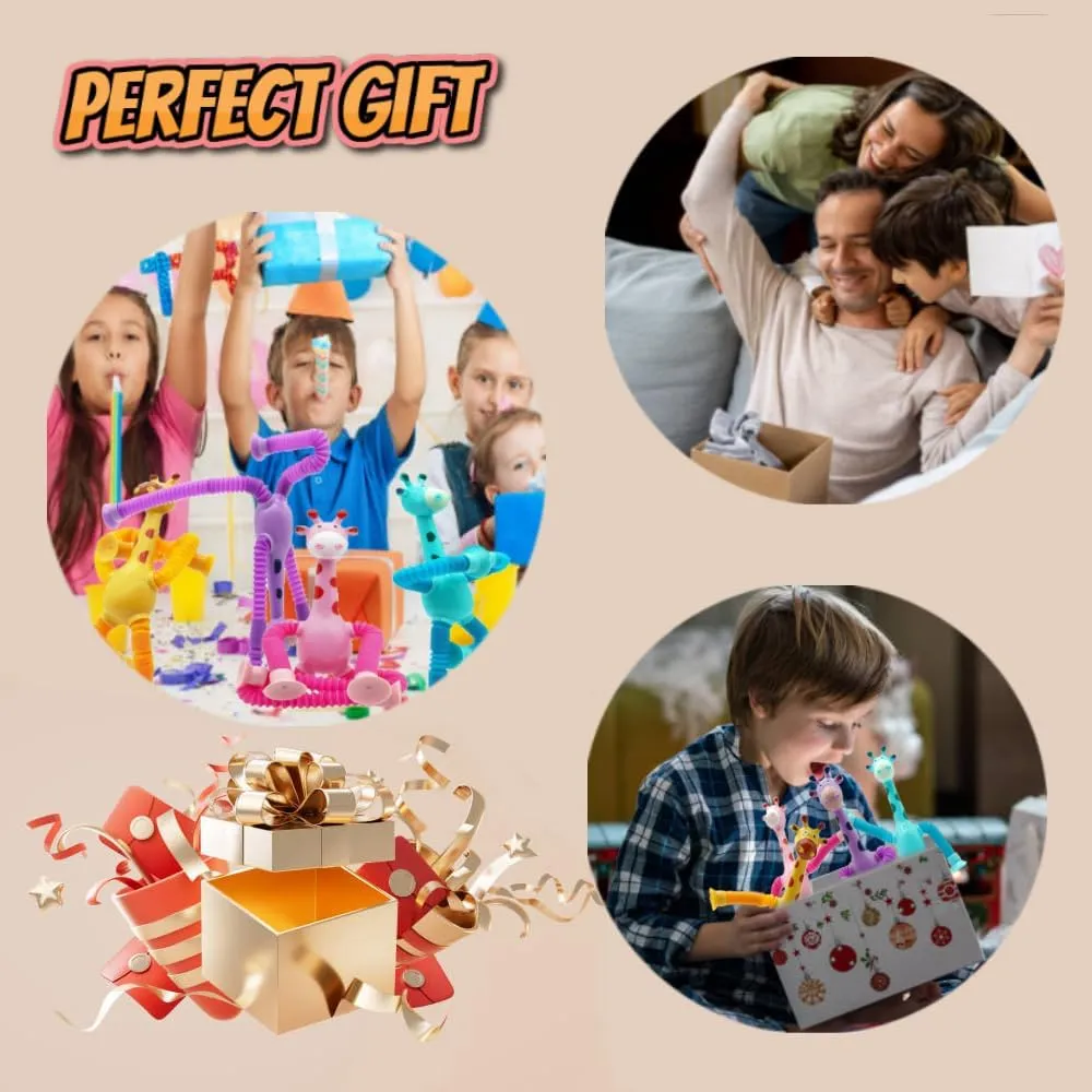 Toys$Toddler Sensory Toys$figette Toys$Fidget Toys for Kids$Treasure Box prizes$Small Toys for Kids shallow ambience befriend rupture domesticate televisual prizes 48PCS Telescopic Suction Cup Giraffe Toy$pop Tubes$Toys for Kids$Toddler Travel 