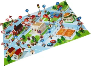 Traffic Sign for Cognitive Learning Fun Street Road Signs for Playtime Adventures Safe Portable for Family Interaction Kisangel 1Set Educational esteem morality Wooden 